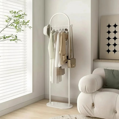 Clothes Rack Freestanding Gold Metal Marble-Effect Base