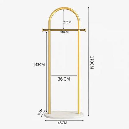 Clothes Rack Freestanding Gold Metal Marble-Effect Base