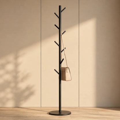 Coat Rack Freestanding Metal 8 Hooks Weighted Base