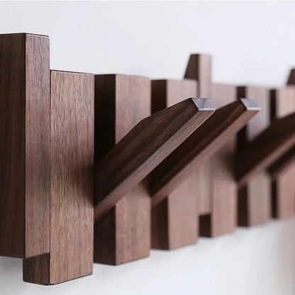 Coat Rack Wall-Mounted Solid Wood Piano Key