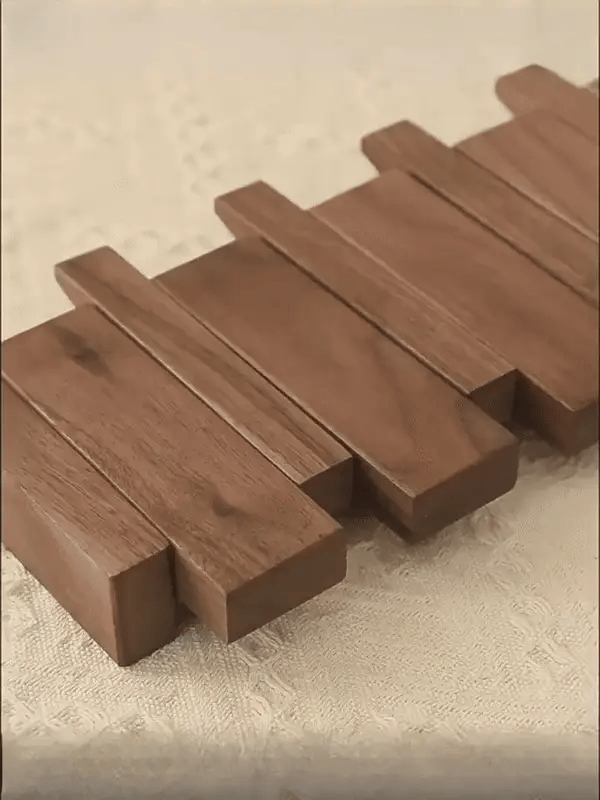 Coat Rack Wall-Mounted Solid Wood Piano Key