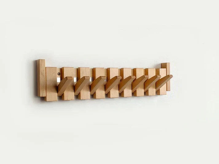 Coat Rack Wall-Mounted Solid Wood Piano Key