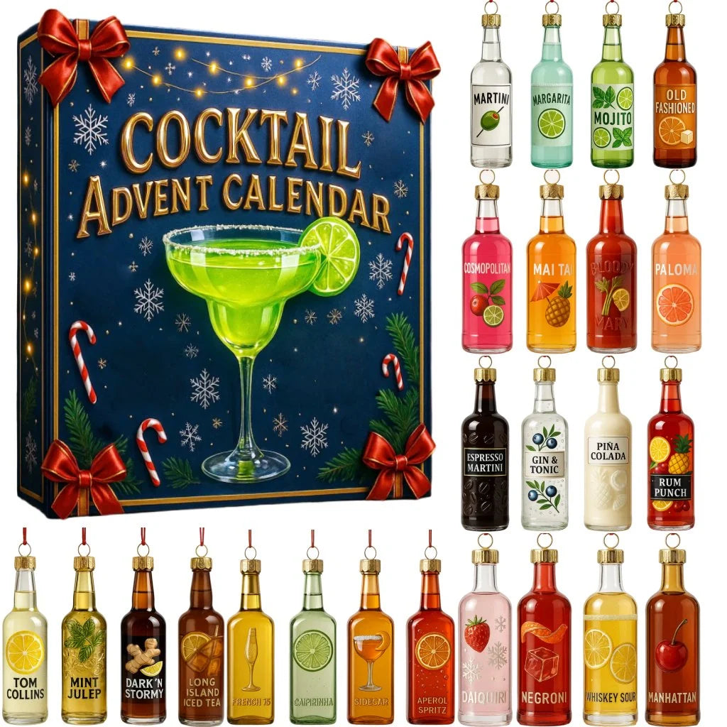 Cocktail Advent Calendar 24 Mini Cocktails Tree-Hanging Bottles