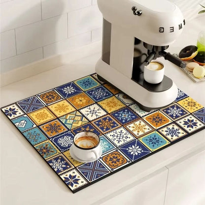 Coffee Mat Highly Absorbent Non-Slip Quick-Drying