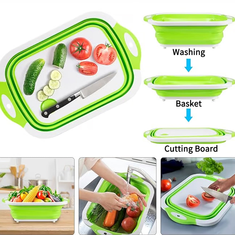 Collapsible Wash Basin Silicone & PP Frame Integrated Drain