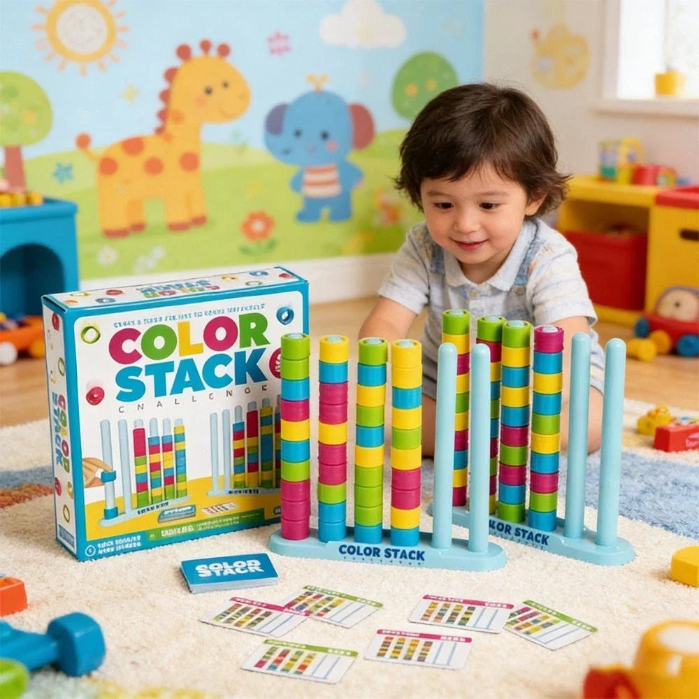 Color Stacking Game Simultaneous Play 50 Challenge Cards