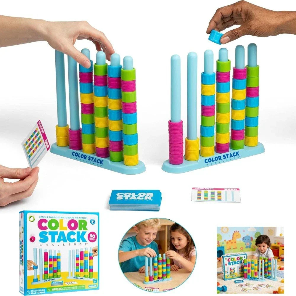 Color Stacking Game Simultaneous Play 50 Challenge Cards