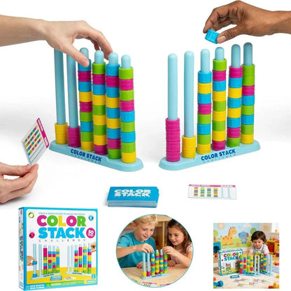 Color Stacking Game Simultaneous Play 50 Challenge Cards