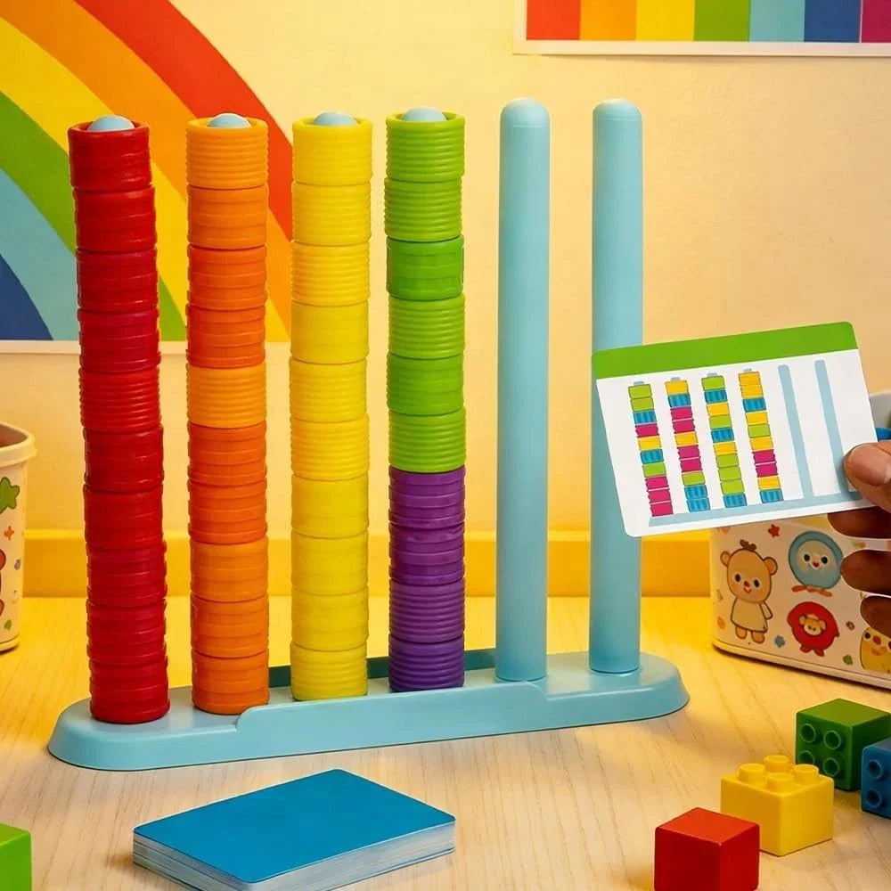 Color Stacking Game Simultaneous Play 50 Challenge Cards
