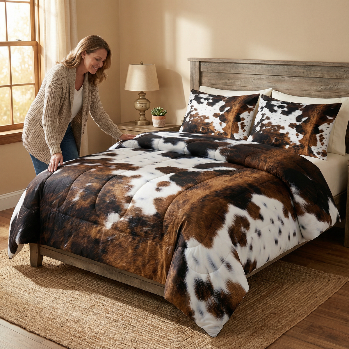 Comforter Set Cowhide Print 100% Polyester All-Season