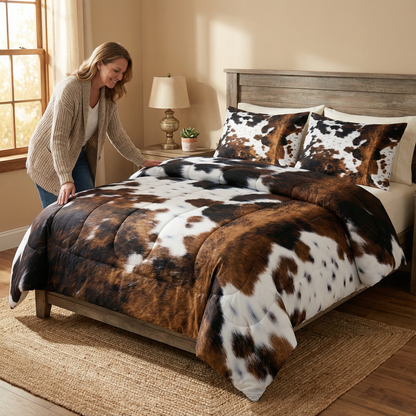 Comforter Set Cowhide Print 100% Polyester All-Season