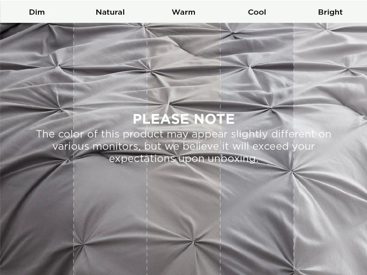Comforter Set Geometric Pintuck Lightweight Microfiberften