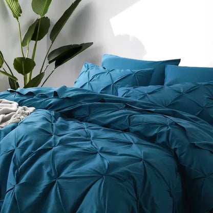 Comforter Set Pintuck Design Lightweight Microfiber Machine Washable