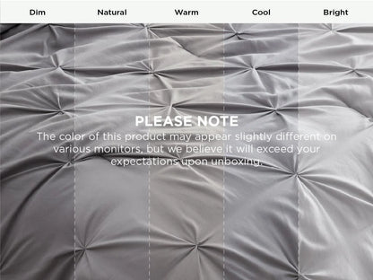 Comforter Set Pintuck Design Lightweight Microfiber Machine Washable