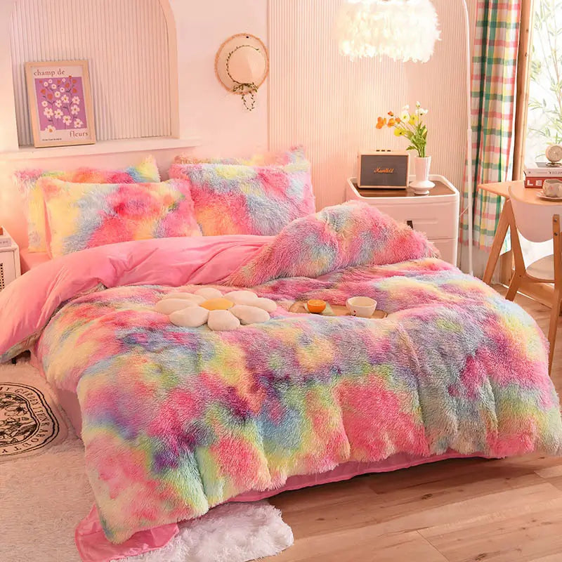 Comforter Set Plush Sherpa Fleece Machine Washable