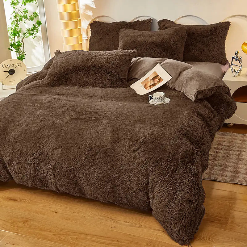 Comforter Set Sherpa Fleece Machine-Washable