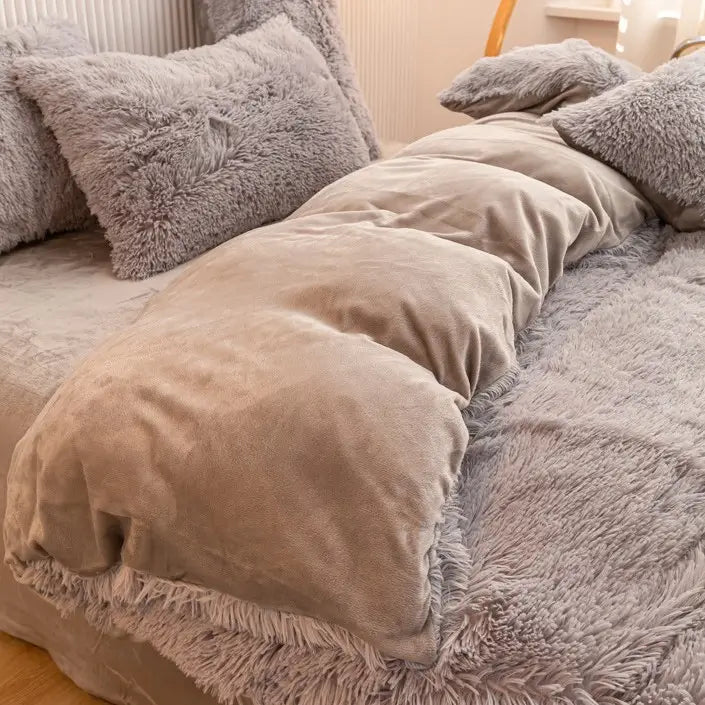 Comforter Set Sherpa Fleece Machine-Washable