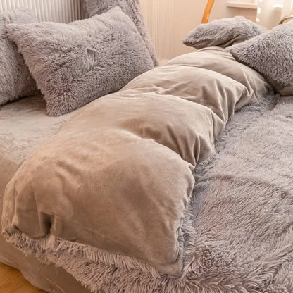 Comforter Set Sherpa Fleece Machine-Washable