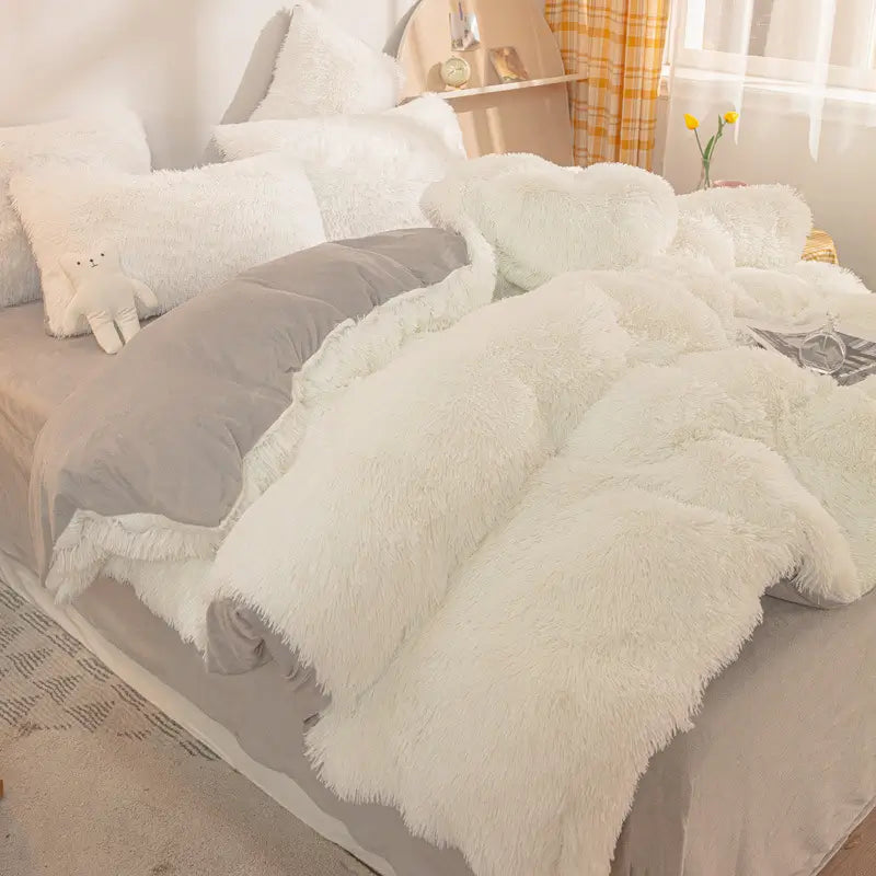 Comforter Set Sherpa Fleece Machine-Washable