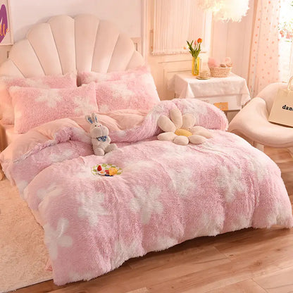Comforter Set Sherpa Fleece Machine-Washable