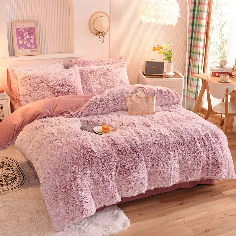 Comforter Set Sherpa Fleece Machine-Washable
