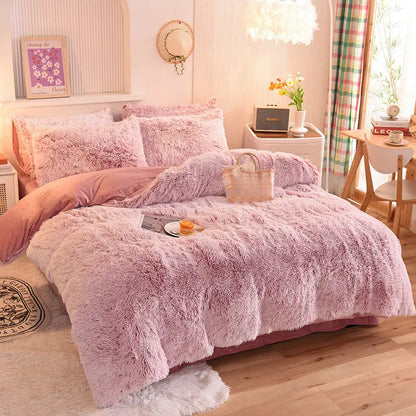 Comforter Set Sherpa Fleece Machine-Washable