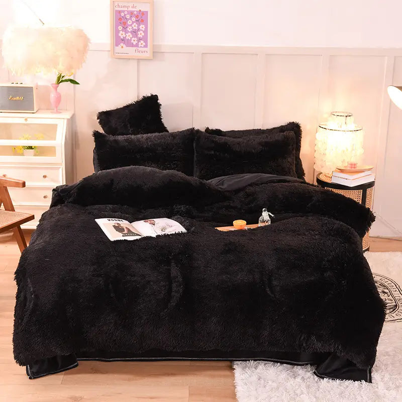 Comforter Set Sherpa Fleece Machine-Washable