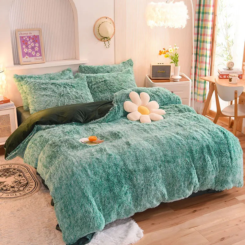 Comforter Set Sherpa Fleece Machine-Washable