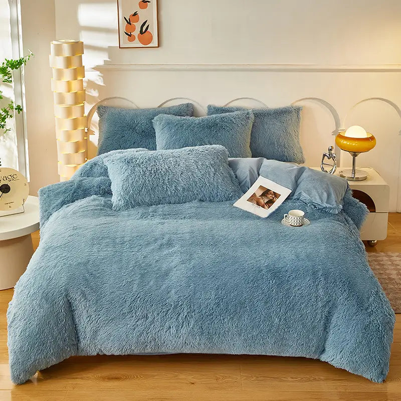 Comforter Set Sherpa Fleece Machine-Washable