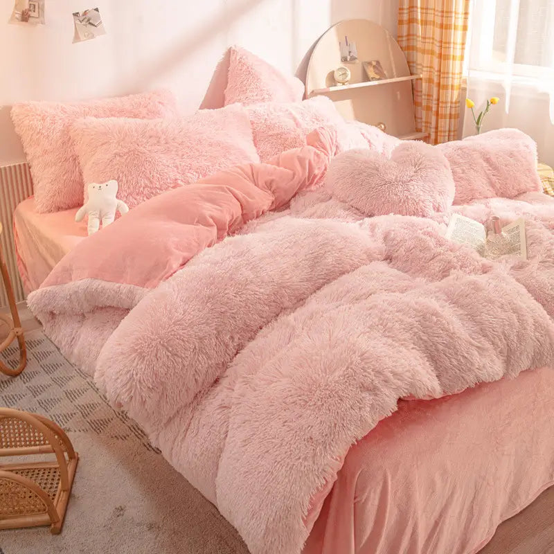 Comforter Set Sherpa Fleece Machine-Washable