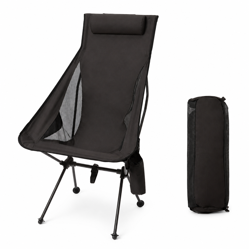 Compact Aluminum Camping Chair (600D Oxford Seat, Supports 150 kg)