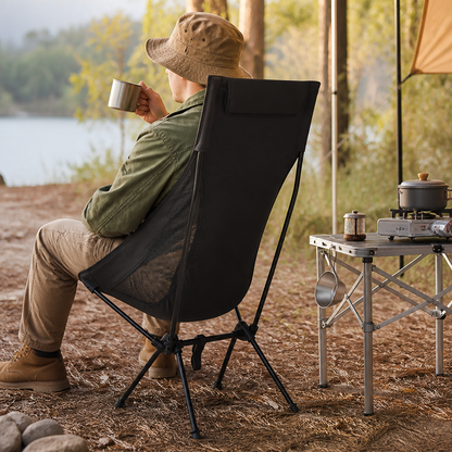 Compact Aluminum Camping Chair (600D Oxford Seat, Supports 150 kg)