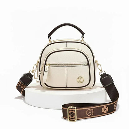 Compact Crossbody Bag Faux Leather Five Compartments