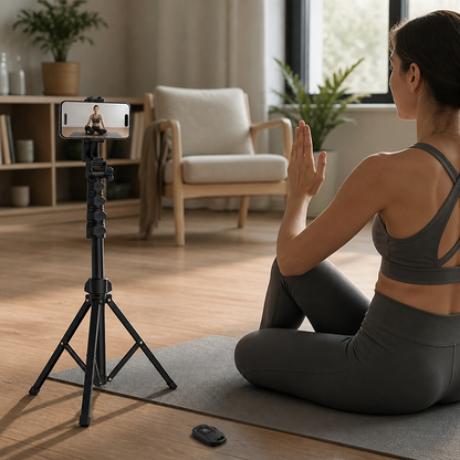 Compact Telescoping Tripod with Bluetooth Remote (17–64-Inch)