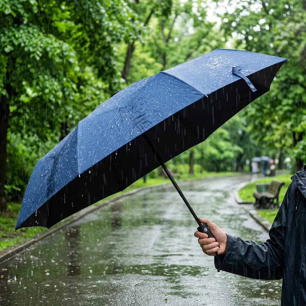 Compact Travel Umbrella Automatic Open-Close Wind-Resistant & UV-Coated