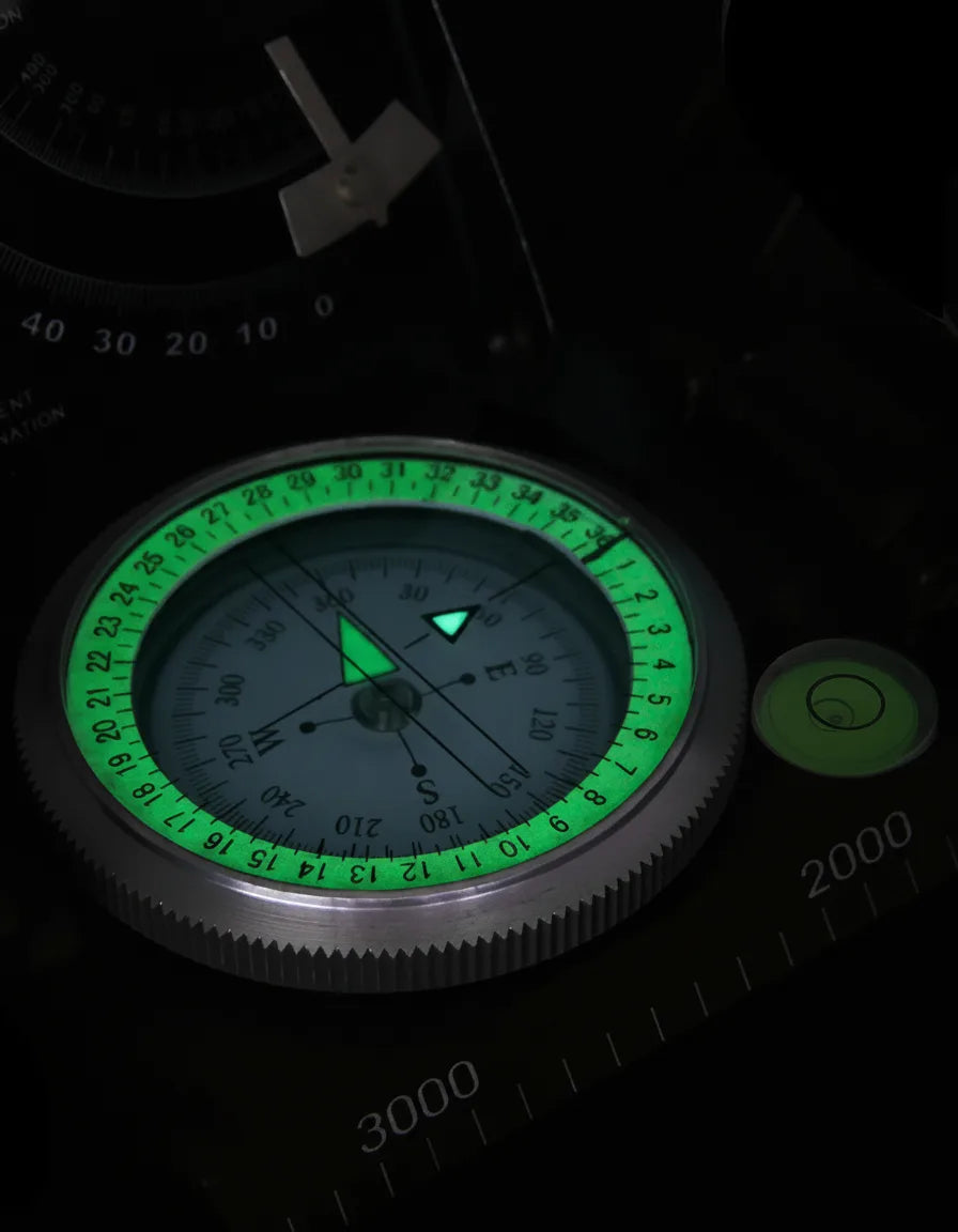 Compass Integrated Clinometer Waterproof Aluminum Glow Needle