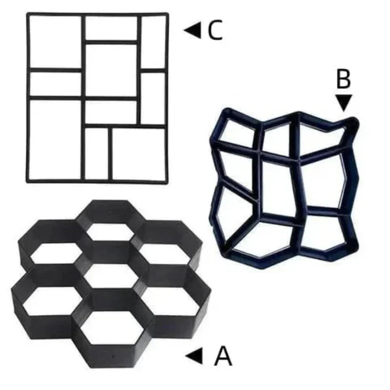 Concrete Path Stencil Reusable ABS Plastic Three Patterns