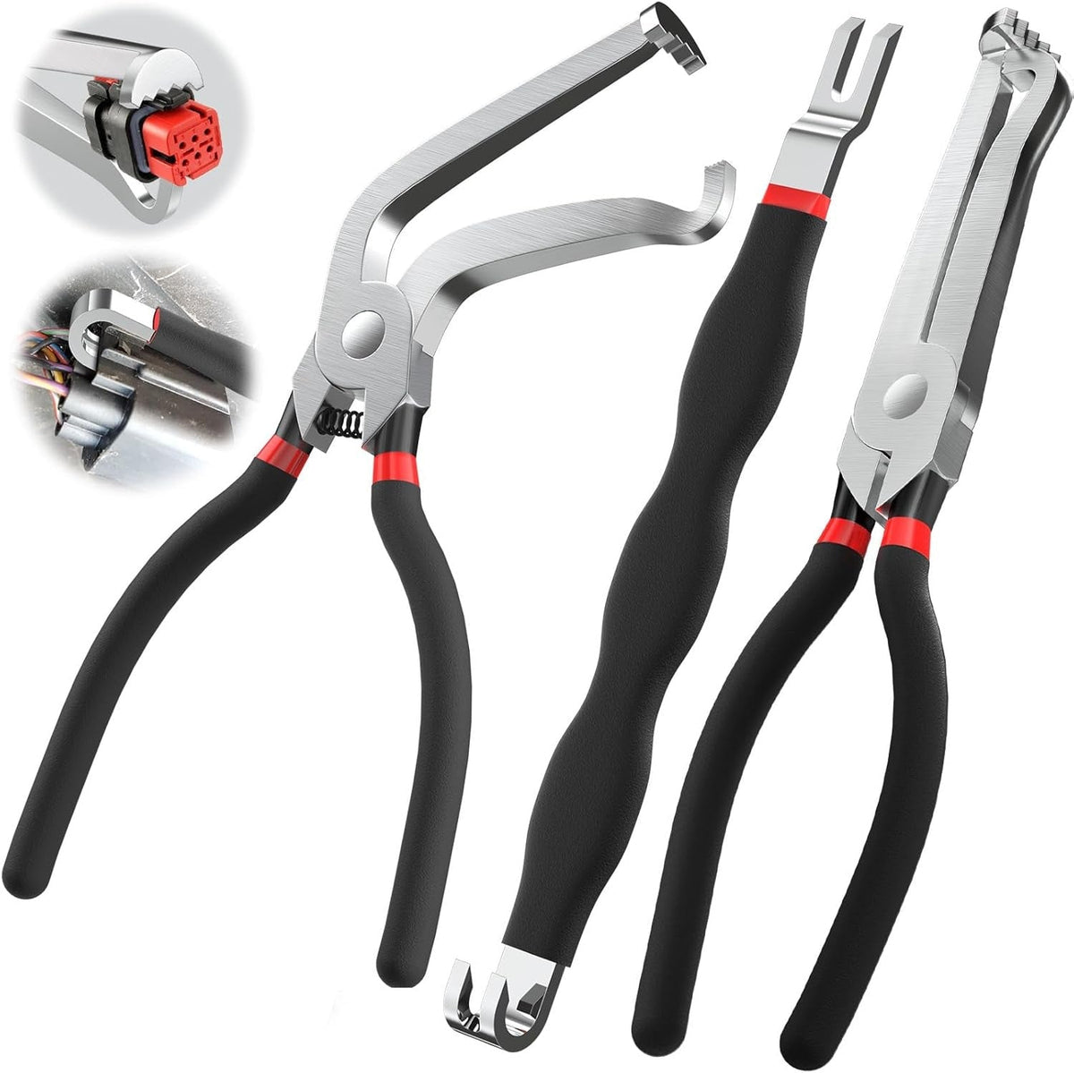 Connector Pliers Double-Ended Tips Carbon Steel & Non-Slip Handles