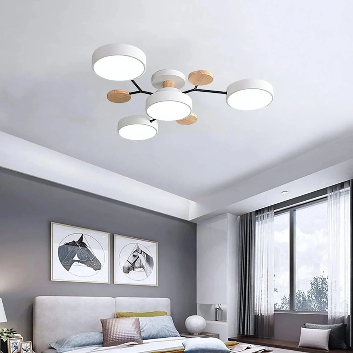 Contemporary LED Flush Mount Ceiling Fixture – Bright Modern Lighting