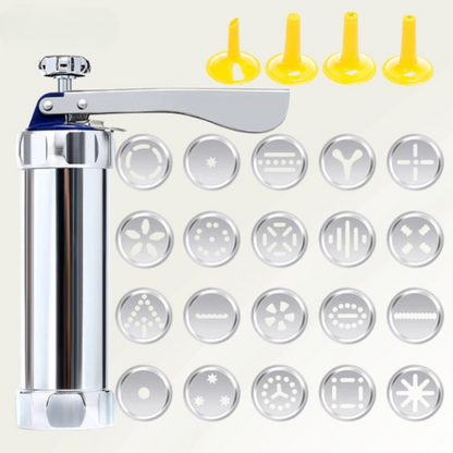 Cookie Press Set Adjustable Portion Control 20 Stencils