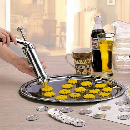 Cookie Press Set Adjustable Portion Control 20 Stencils