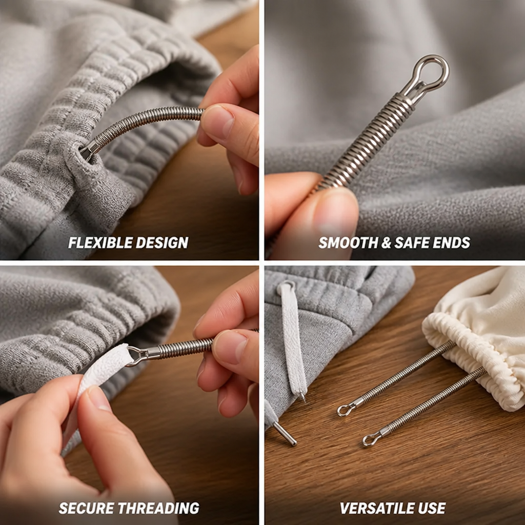 Cord Threading Tool Flexible Shaft & Smooth Tips