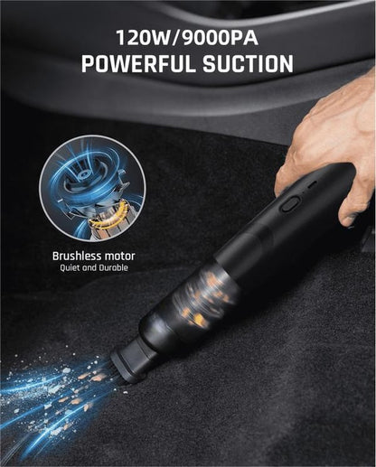 Cordless Car Vacuum 120W Motor Lightweight USB-C Charging
