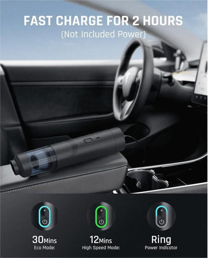 Cordless Car Vacuum 120W Motor Lightweight USB-C Charging