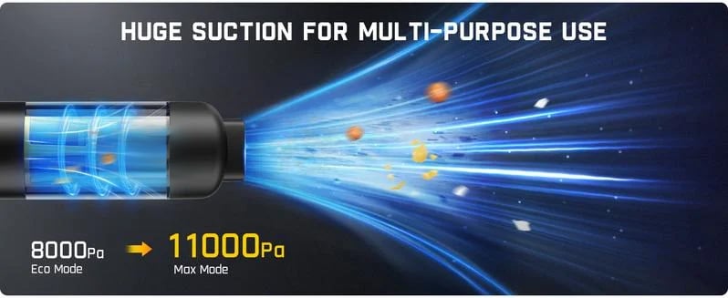 Cordless Car Vacuum 120W Motor Lightweight USB-C Charging