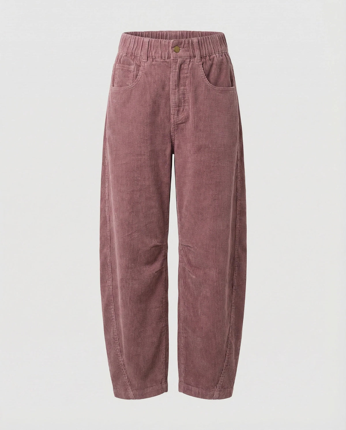 Corduroy Trousers Wide Leg Stretch Fabric Elastic Waistband