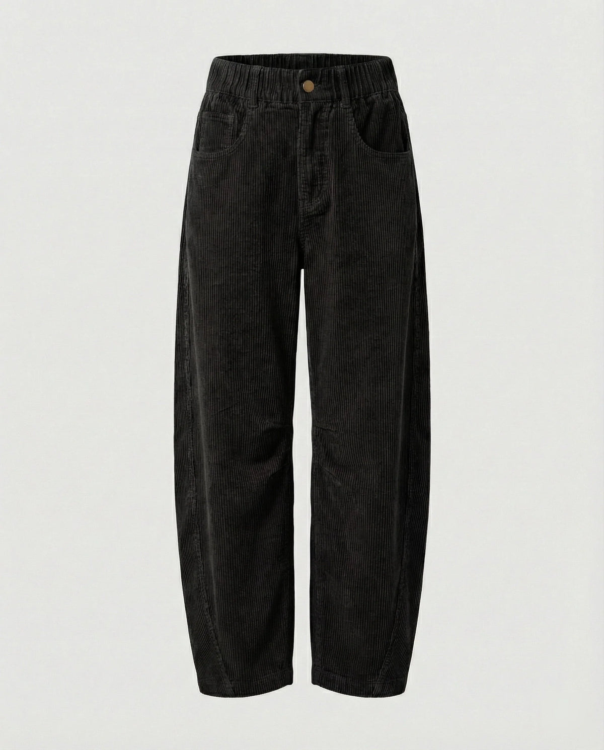Corduroy Trousers Wide Leg Stretch Fabric Elastic Waistband