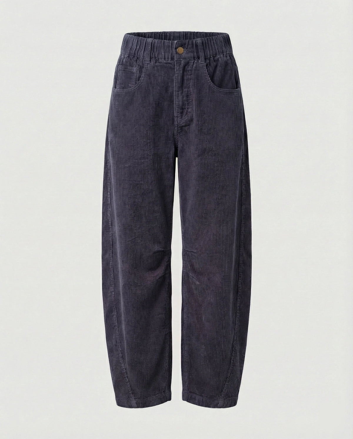 Corduroy Trousers Wide Leg Stretch Fabric Elastic Waistband