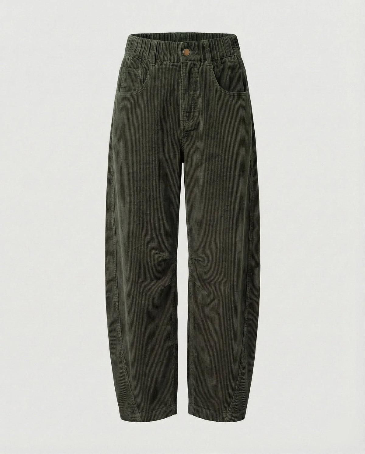 Corduroy Trousers Wide Leg Stretch Fabric Elastic Waistband