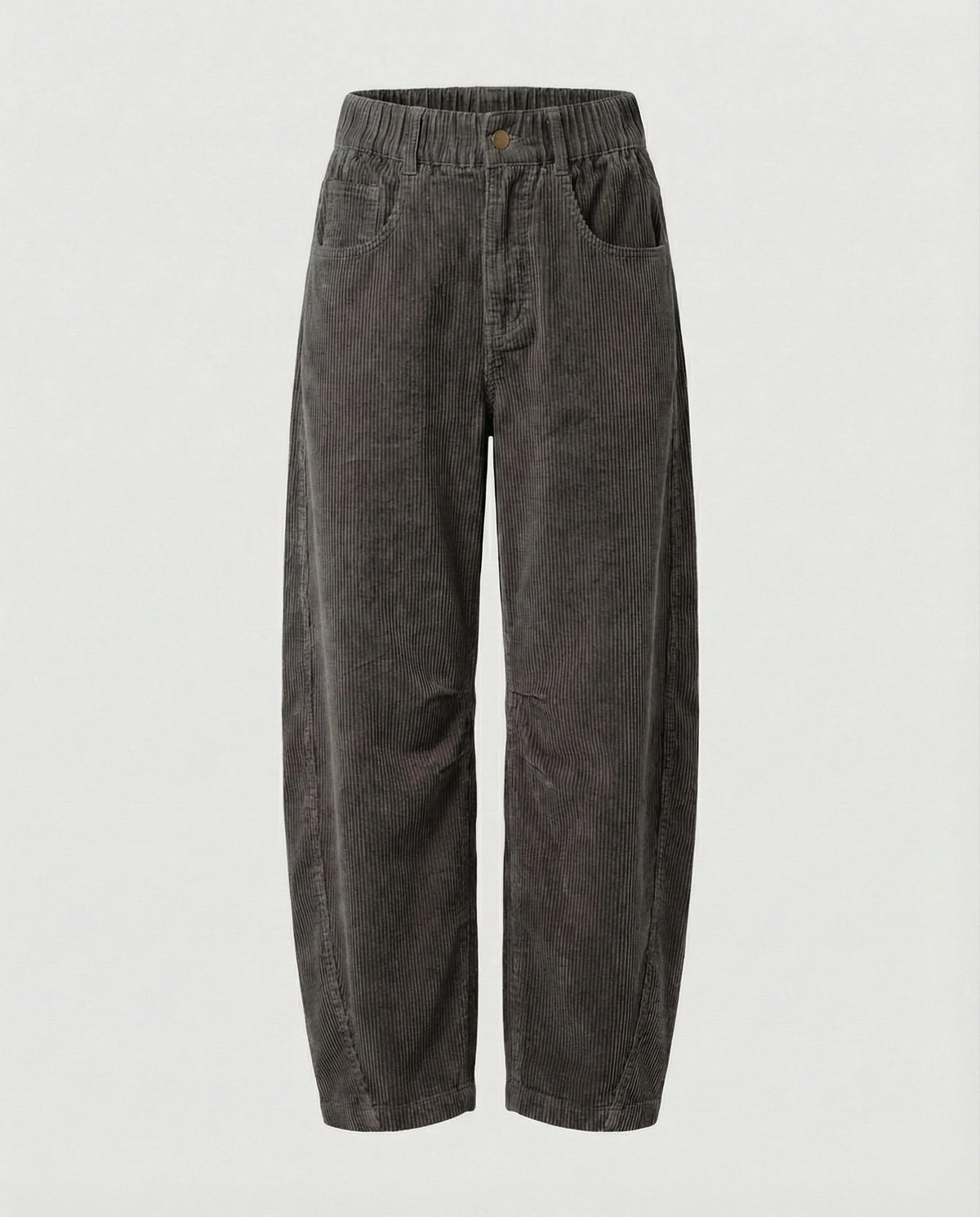 Corduroy Trousers Wide Leg Stretch Fabric Elastic Waistband